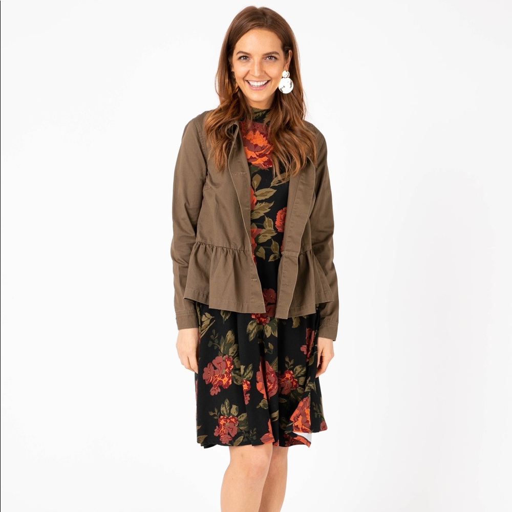 Peplum Jacket Olive